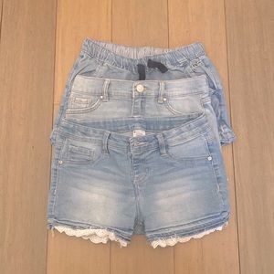 Girls denim lightweight shorts bundle